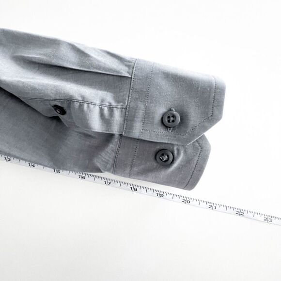 Banana Republic Mens Button Down Shirt Long Sleeve Stretch Slim Fit Charcoal Med - Picture 6 of 8